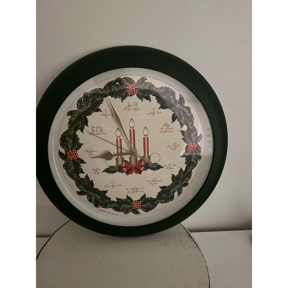 Mark Feldstein Christmas Melody Musical Christmas Wall Clock Vintage Jerry Schur